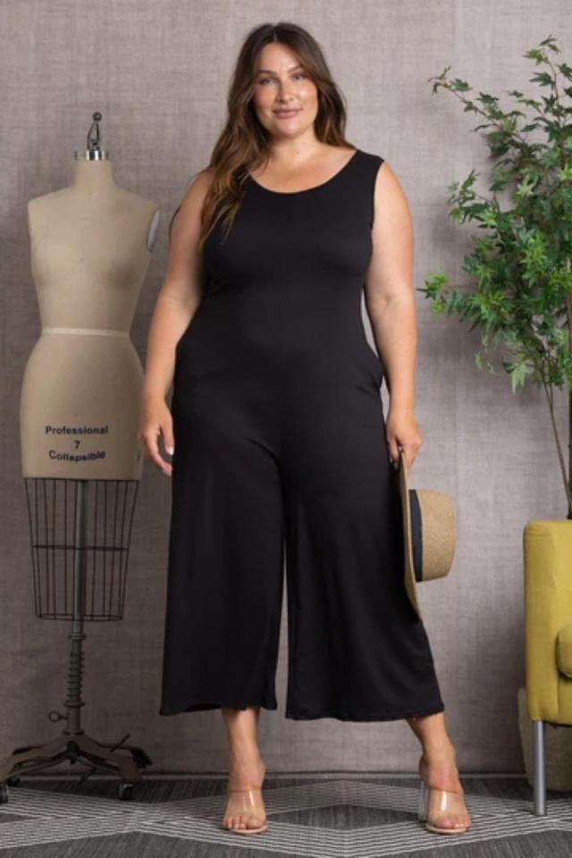 Sleeveless Wide Leg Plus Size Jumpsuit Product Image