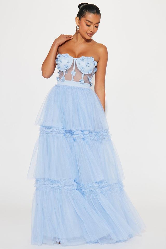 Spring Bloom Tulle Gown - Light Blue Product Image