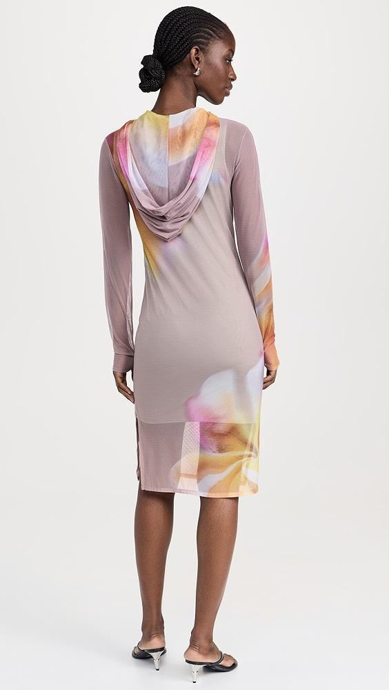 BruceGlen Printed Mesh Midi Dress with Hood | Shopbop Product Image