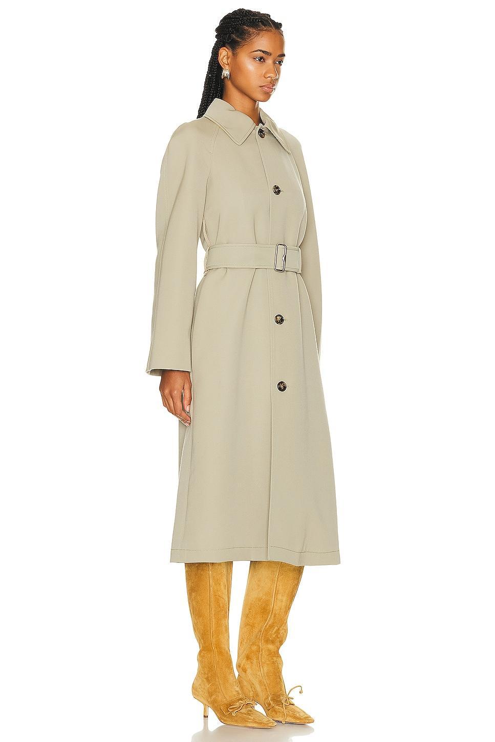 burberry Belted Wool Coat in Hunter at Nordstrom, Size 0 Product Image