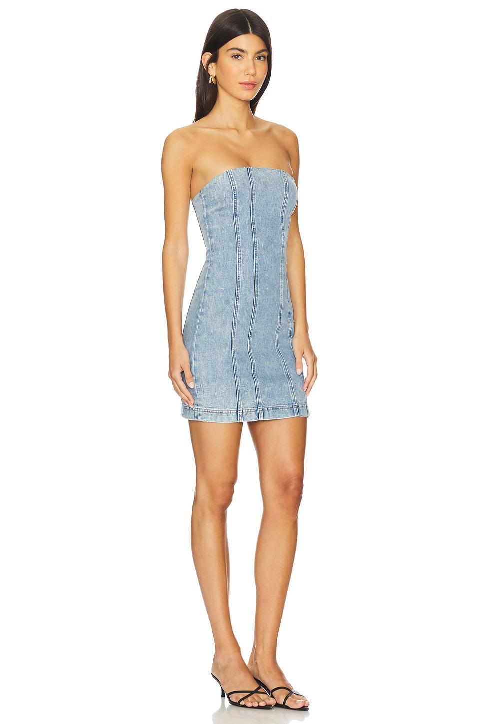 Palmer Denim Mini Dress Alice + Olivia Product Image