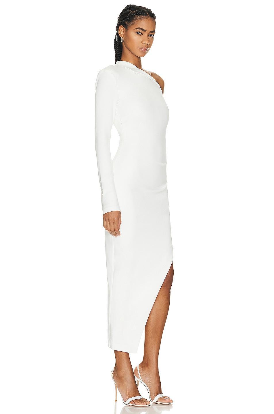 NICHOLAS Shiloh Cold Shoulder Midi Dress in Cream Product Image