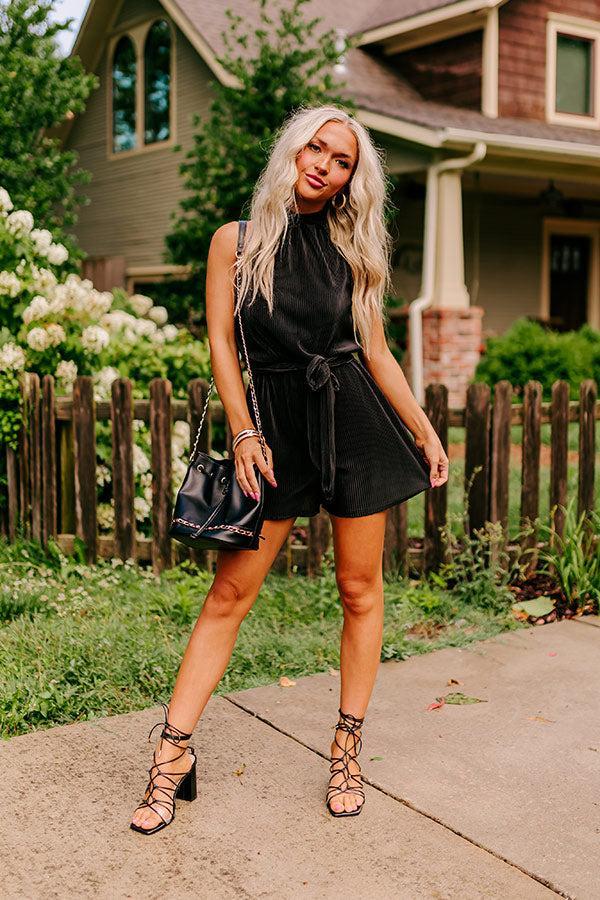 Pleats To Meet You Romper In Black Product Image