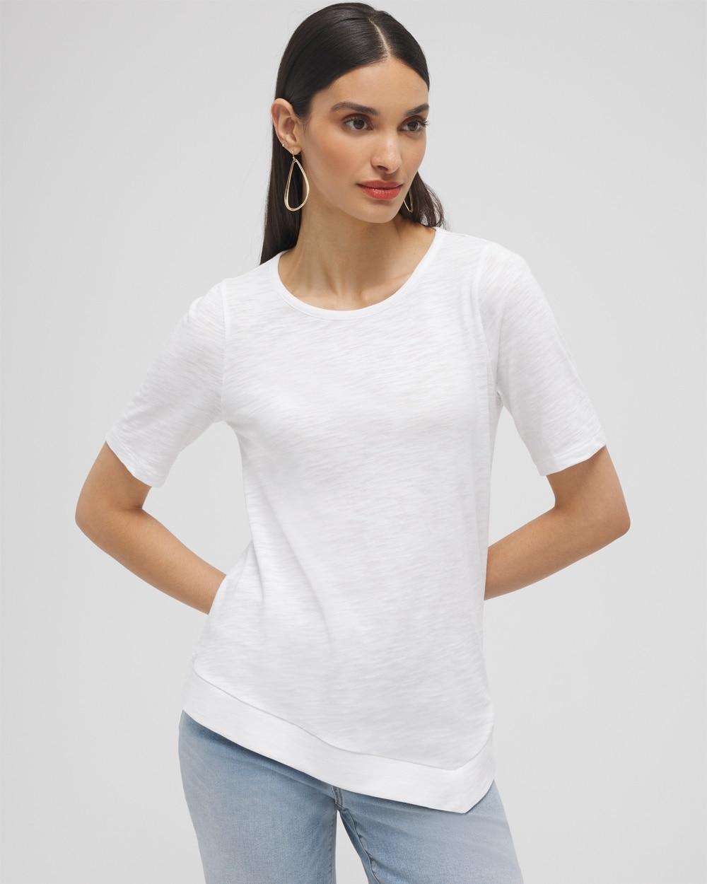 Asymmetrical Elbow Sleeve Tee Product Image