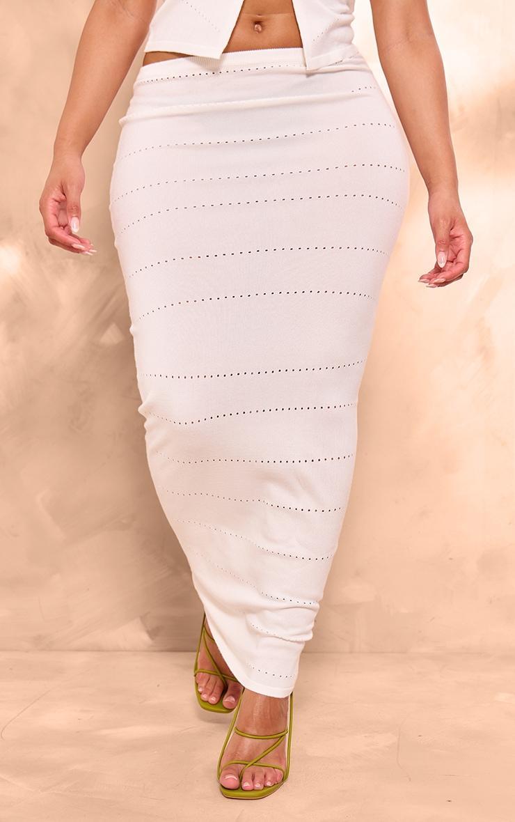 Shape White Knit Low Rise Maxi Skirt Product Image