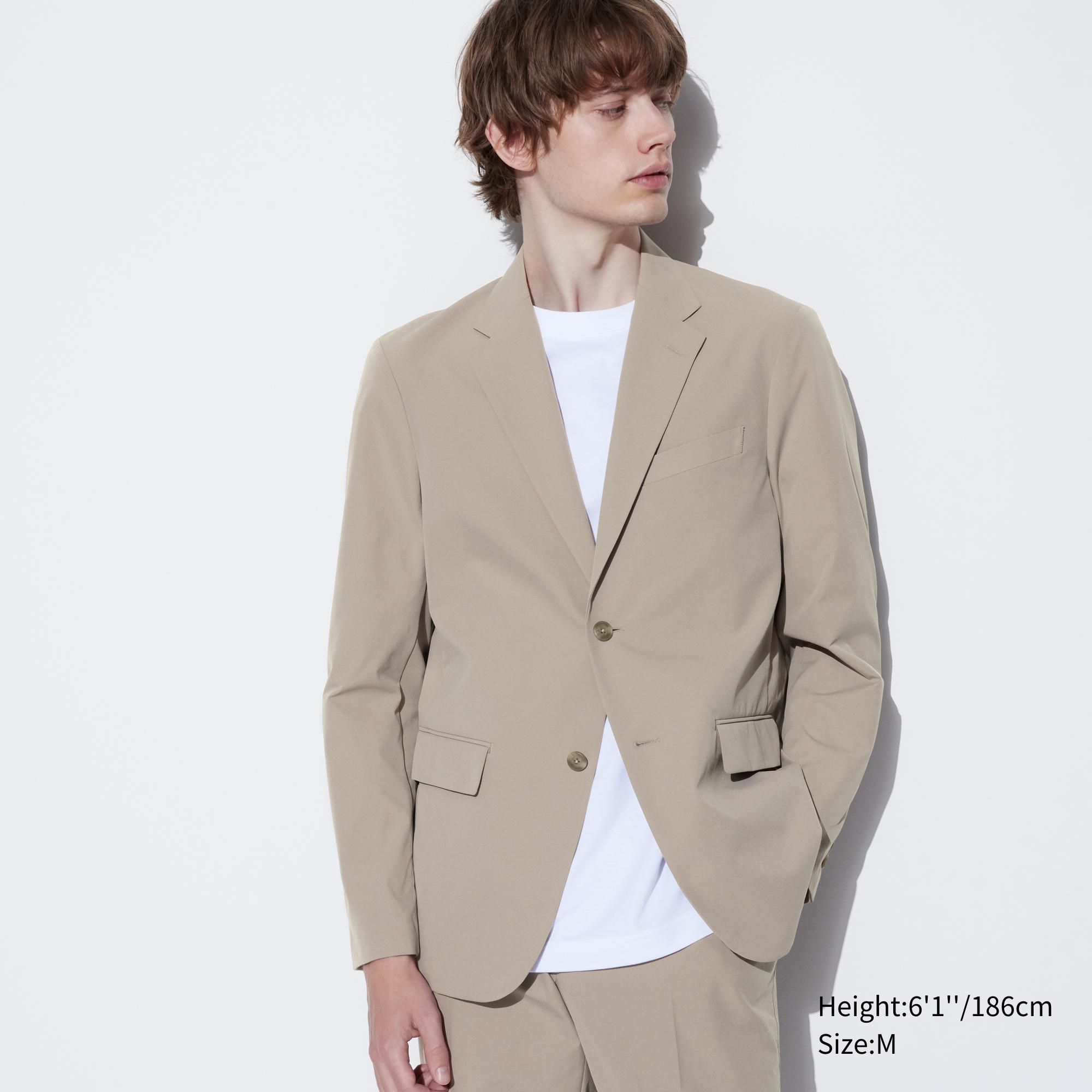 Mens Airsense Blazer (Cotton Like) with Quick-Drying Beige Large UNIQLO US Product Image