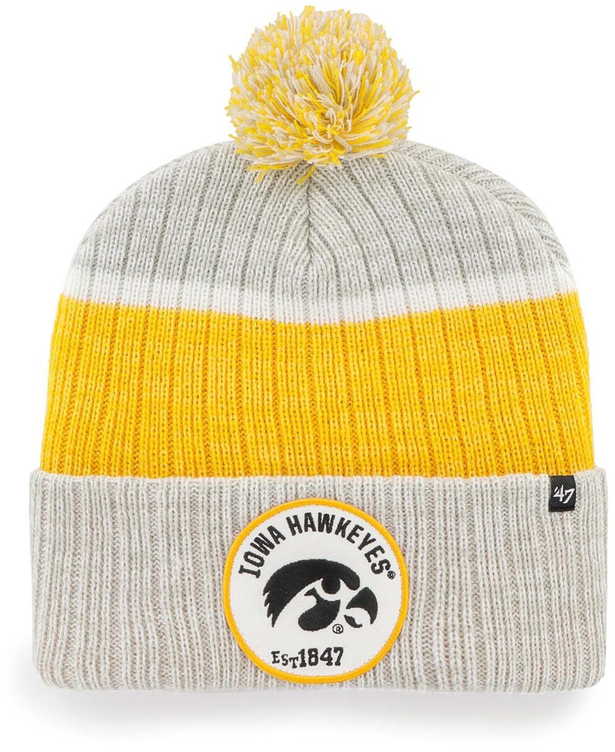 Mens Gray Iowa Hawkeyes Holcomb Cuffed Knit Hat with Pom Product Image