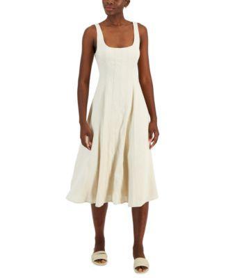 And Now This Womens Linen-Blend Seamed Midi Dress, Created for Macys Product Image