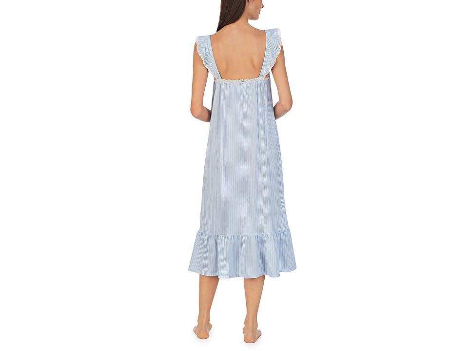 Lauren Ralph Lauren Sleeveless Ruffle Maxi Gown Stripe) Women's Pajama Product Image