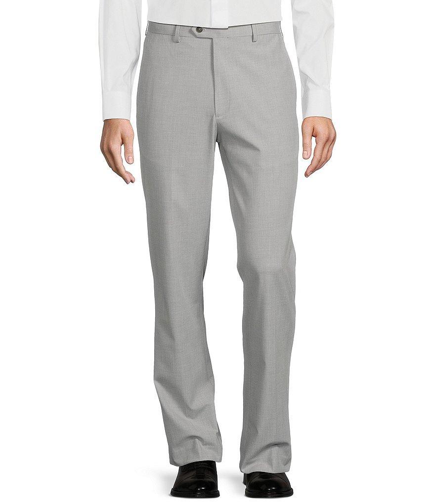 Roundtree & Yorke TravelSmart Flat Front Classic Fit Full Length Textured Solid Dress Pants Product Image