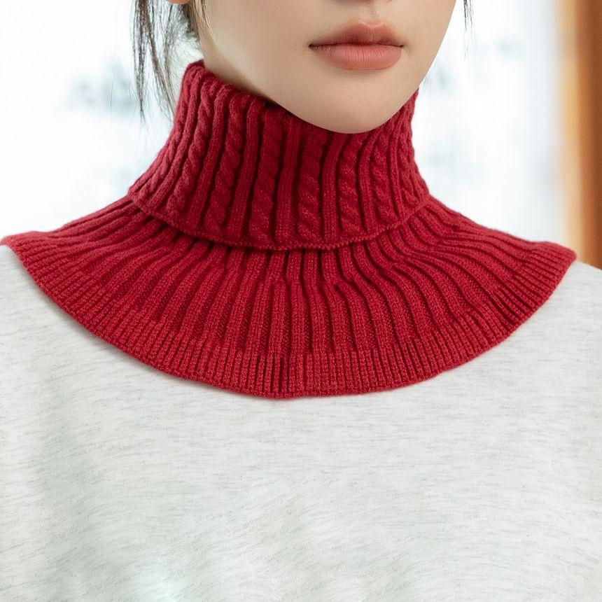 Turtleneck Plain Cable-Knit Decorative Collar Product Image