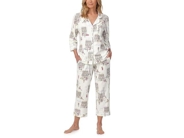 Bedhead PJs Cotton Knit 3/4 Sleeve Cropped PJ Set (Let's Go Shopping) Women's Pajama Sets Product Image