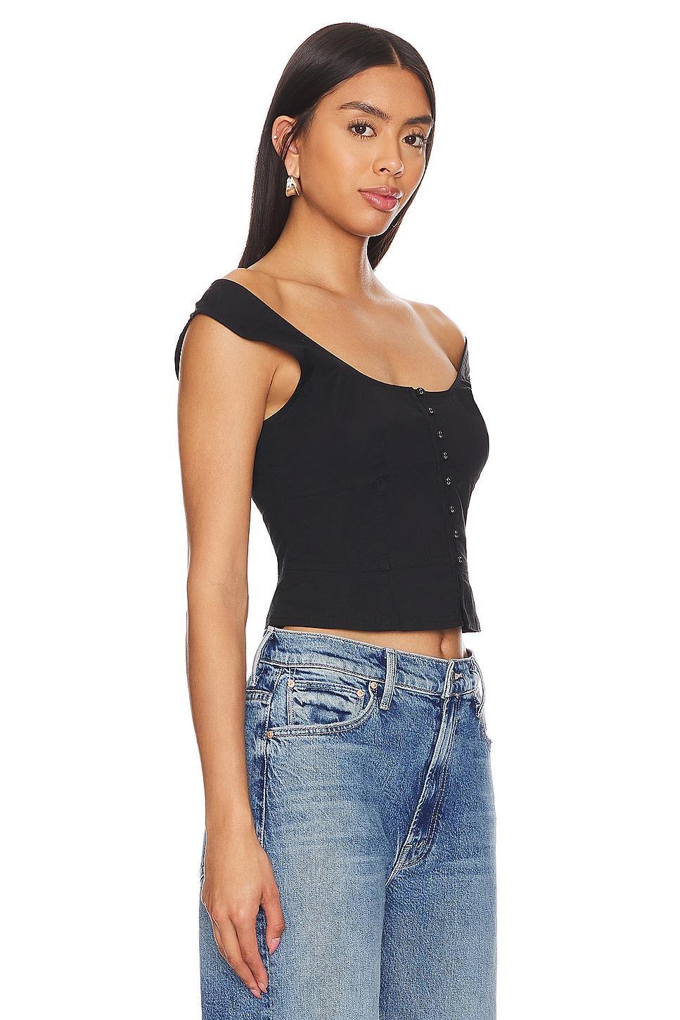 Sally Solid Corset Top In Black Free People Product Image