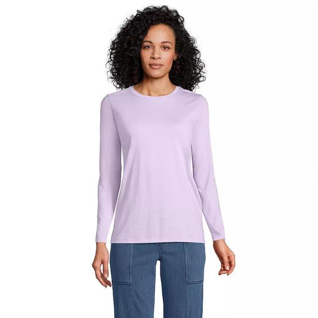 Petite Lands End Relaxed-Fit Supima Cotton Crewneck Tee, Womens Product Image