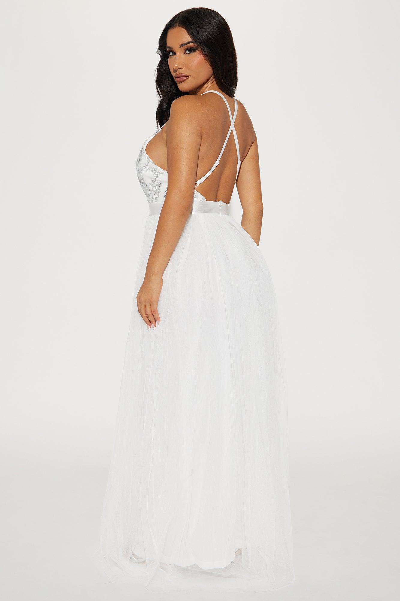 Let's Dance Tulle Maxi Dress - Off White Product Image