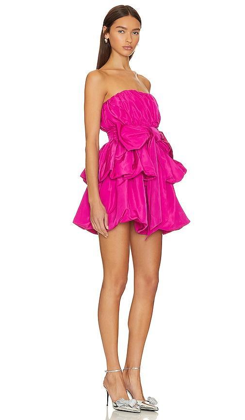 LoveShackFancy Gallant Strapless Tiered Taffeta Cocktail Minidress Product Image