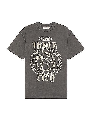 Honor The Gift Barbed Wire Pitbull Short Sleeve Tee in Grey Product Image