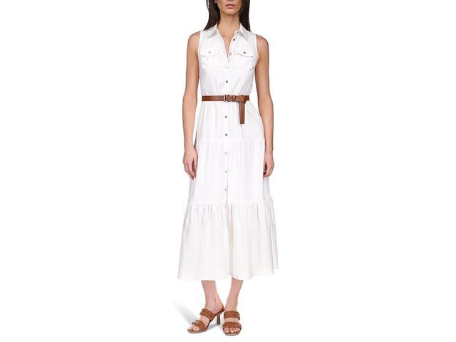 MICHAEL Michael Kors Linen Slub Tiered Dress Women's Dress Product Image