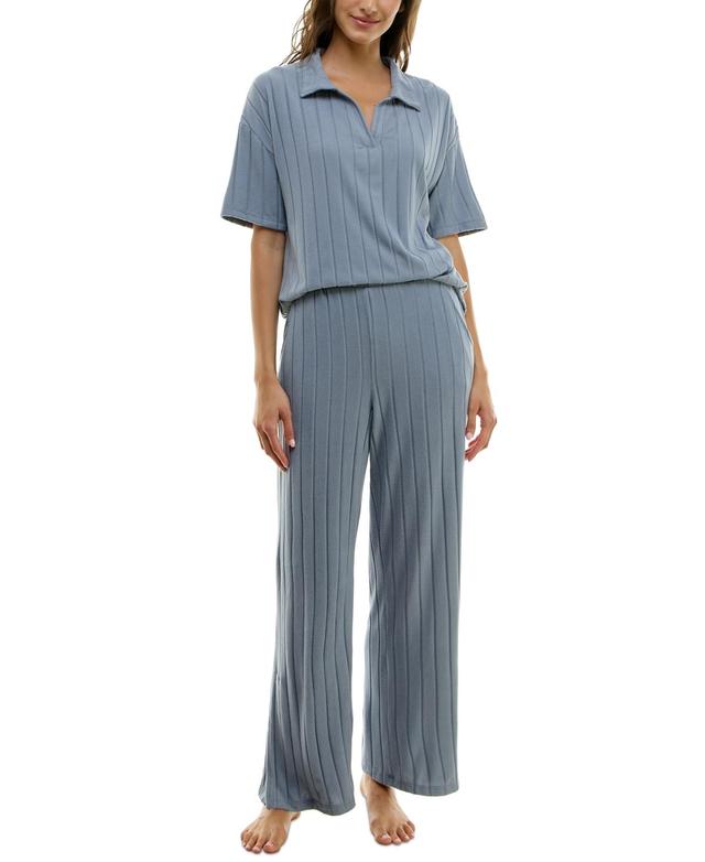 Roudelain Womens 2-Pc. Whisper Wide Rib Pajamas Set Product Image