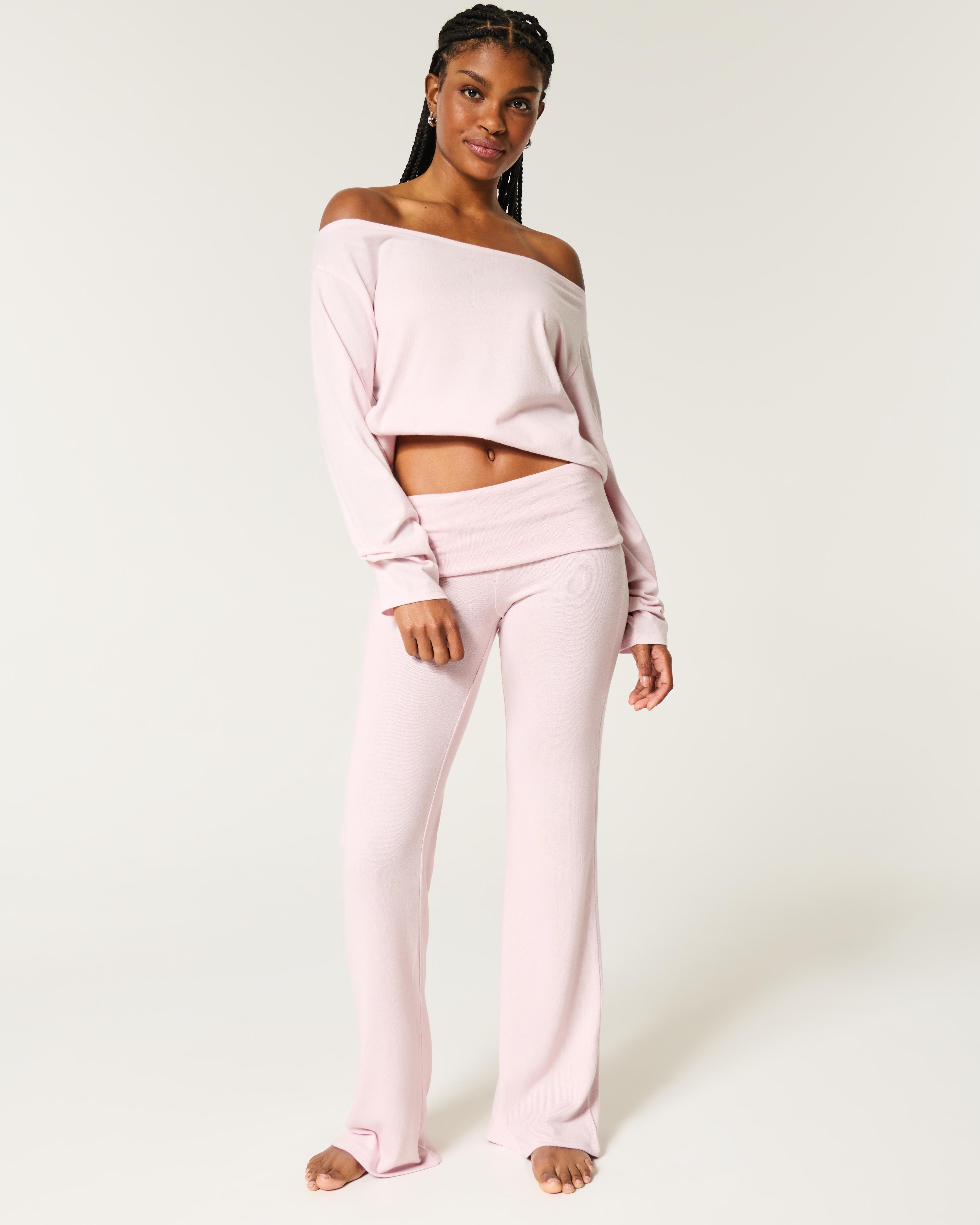 Cozy Knit Foldover Waist Sleep Pants Product Image