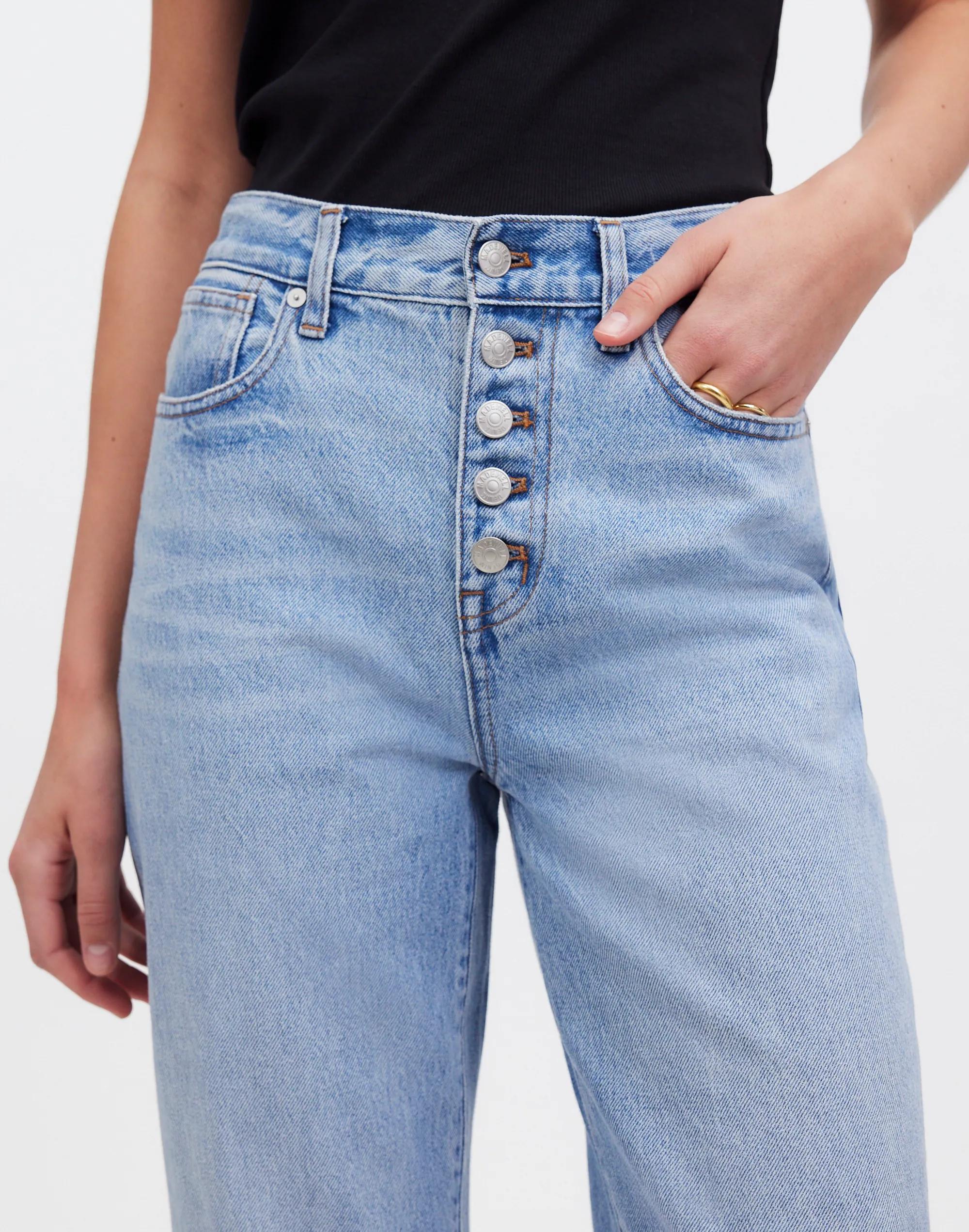 Baggy Straight Jeans in Paxton Wash: Button-Front Edition Product Image