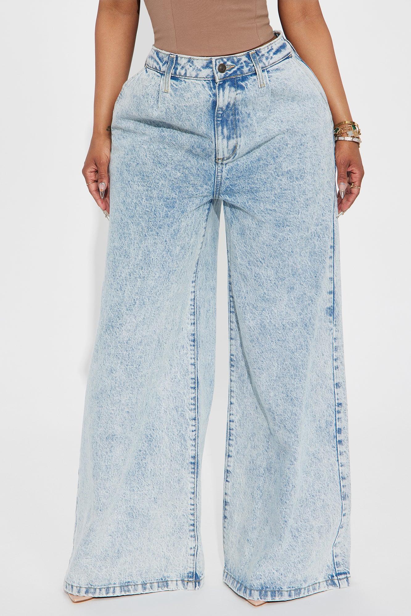 Lost In Love Baggy Trouser Jeans - Light Wash Product Image