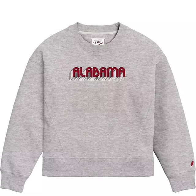 Womens League Collegiate Wear Ash Alabama Crimson Tide Boxy Pullover Sweatshirt Product Image