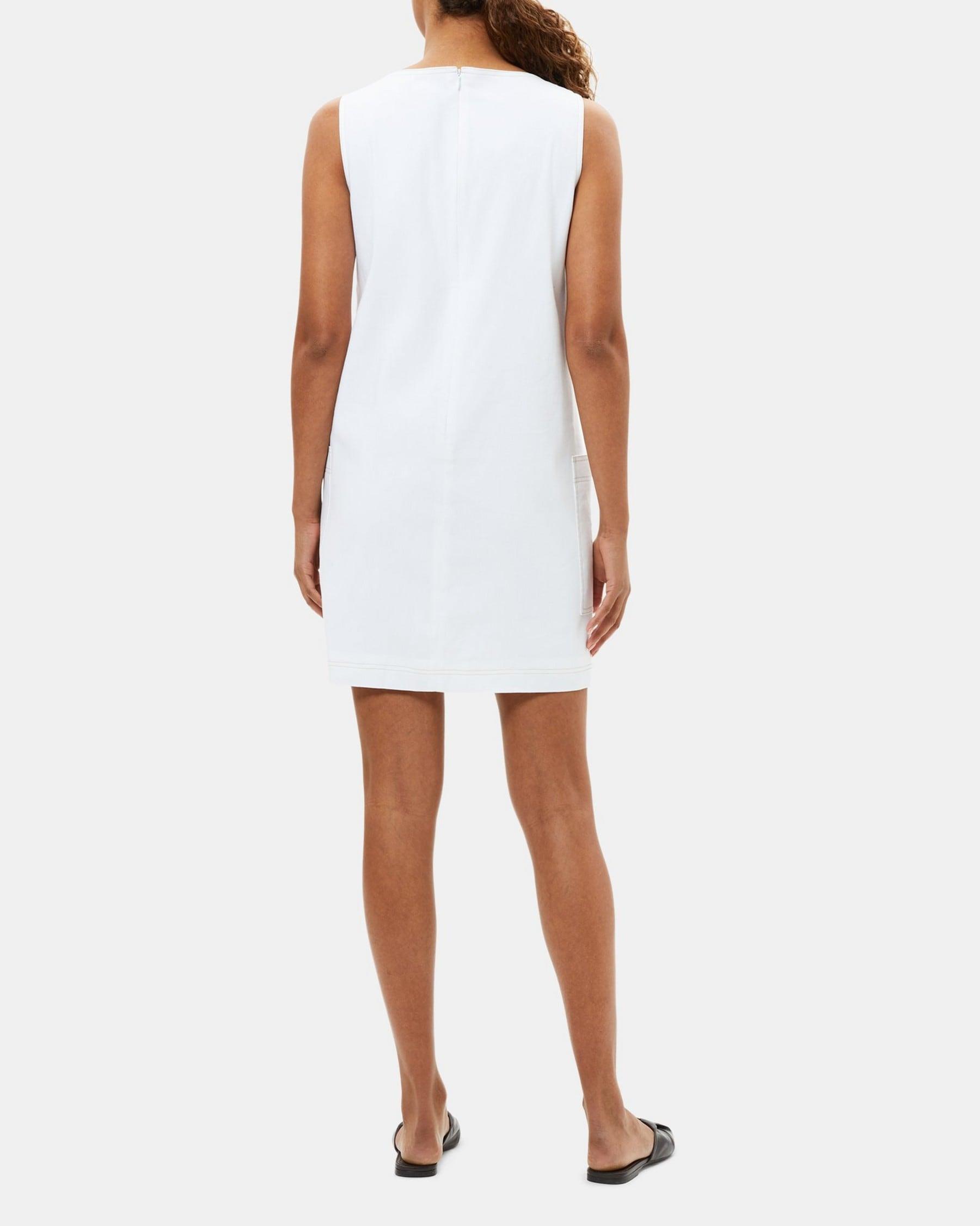 Sleeveless Shift Dress in Linen Product Image