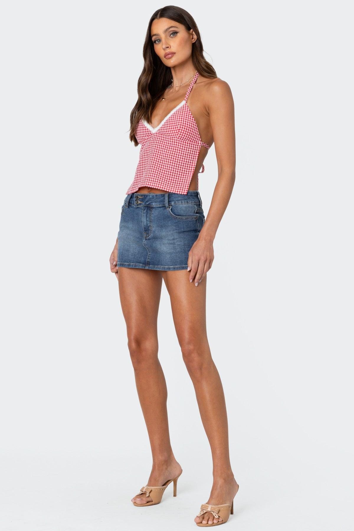 Charmaine Open Back Gingham Top Product Image