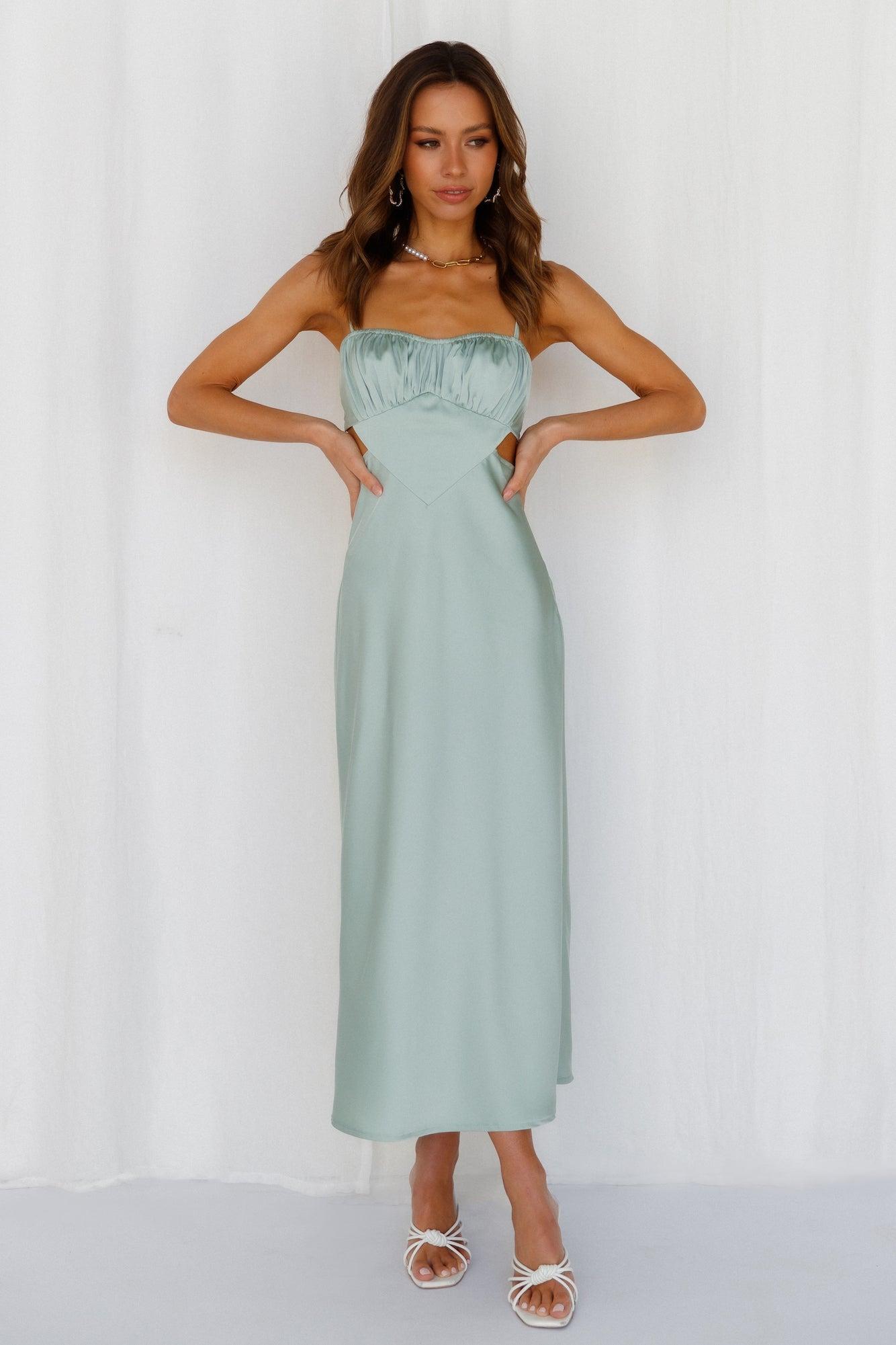 Whats Up Midi Dress Sage Product Image