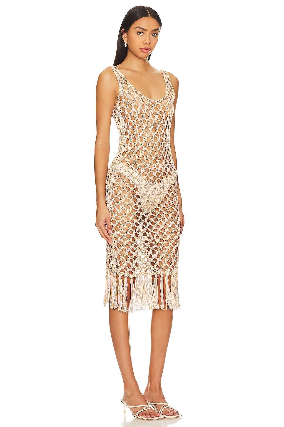 Coral Crotchet Midi Dress Tularosa Product Image