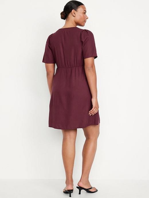 Button-Down Crepe Mini Dress Product Image