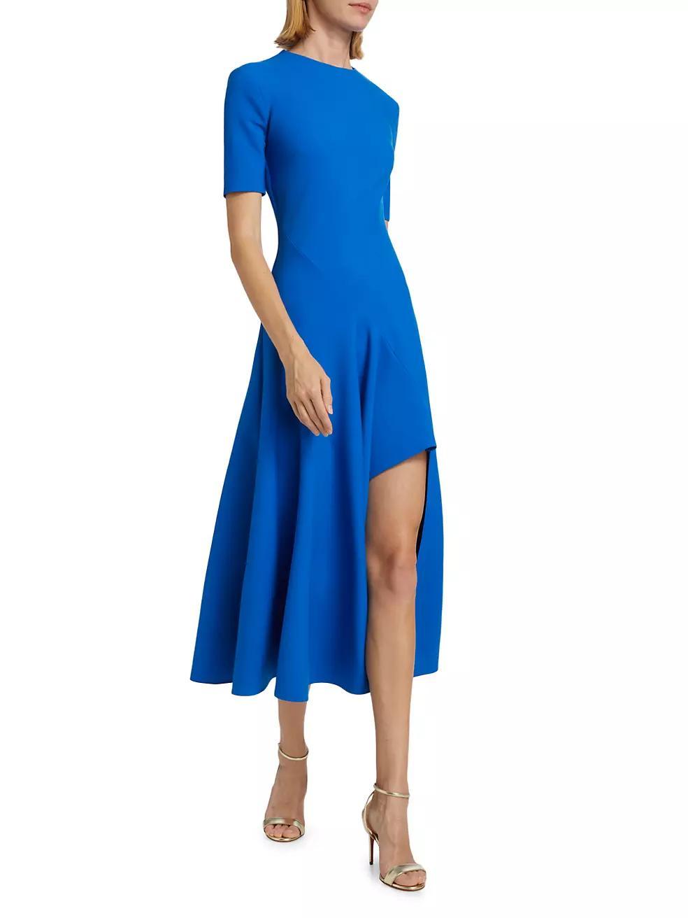 Wave Seam Wool Midi-Dress Product Image