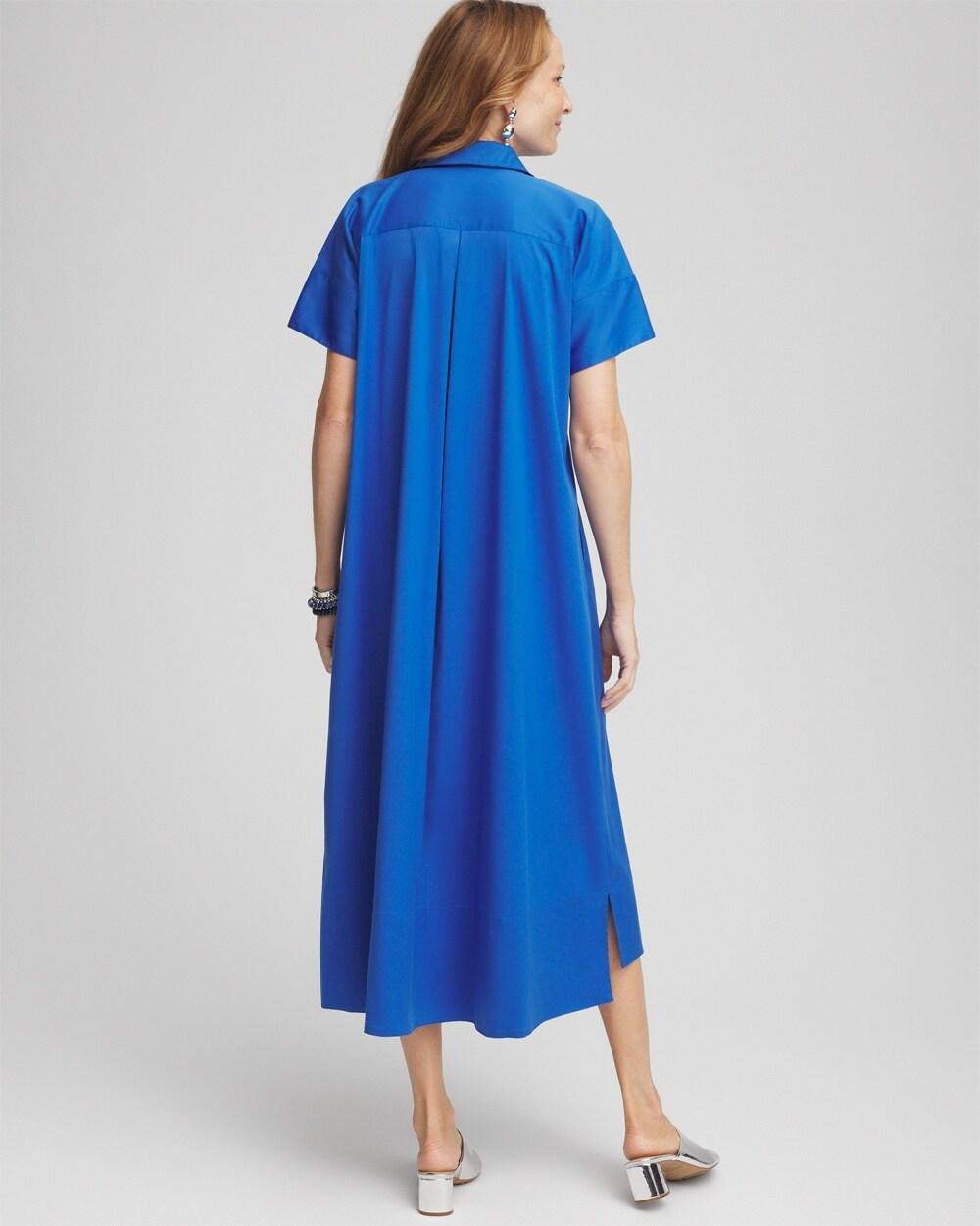 Knit Poplin Midi Shirtdress Product Image