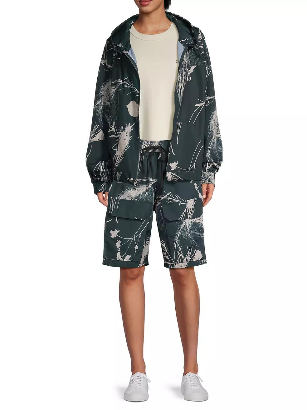 Desert Brush Print Ripstop Packable Hooded Jacket Product Image