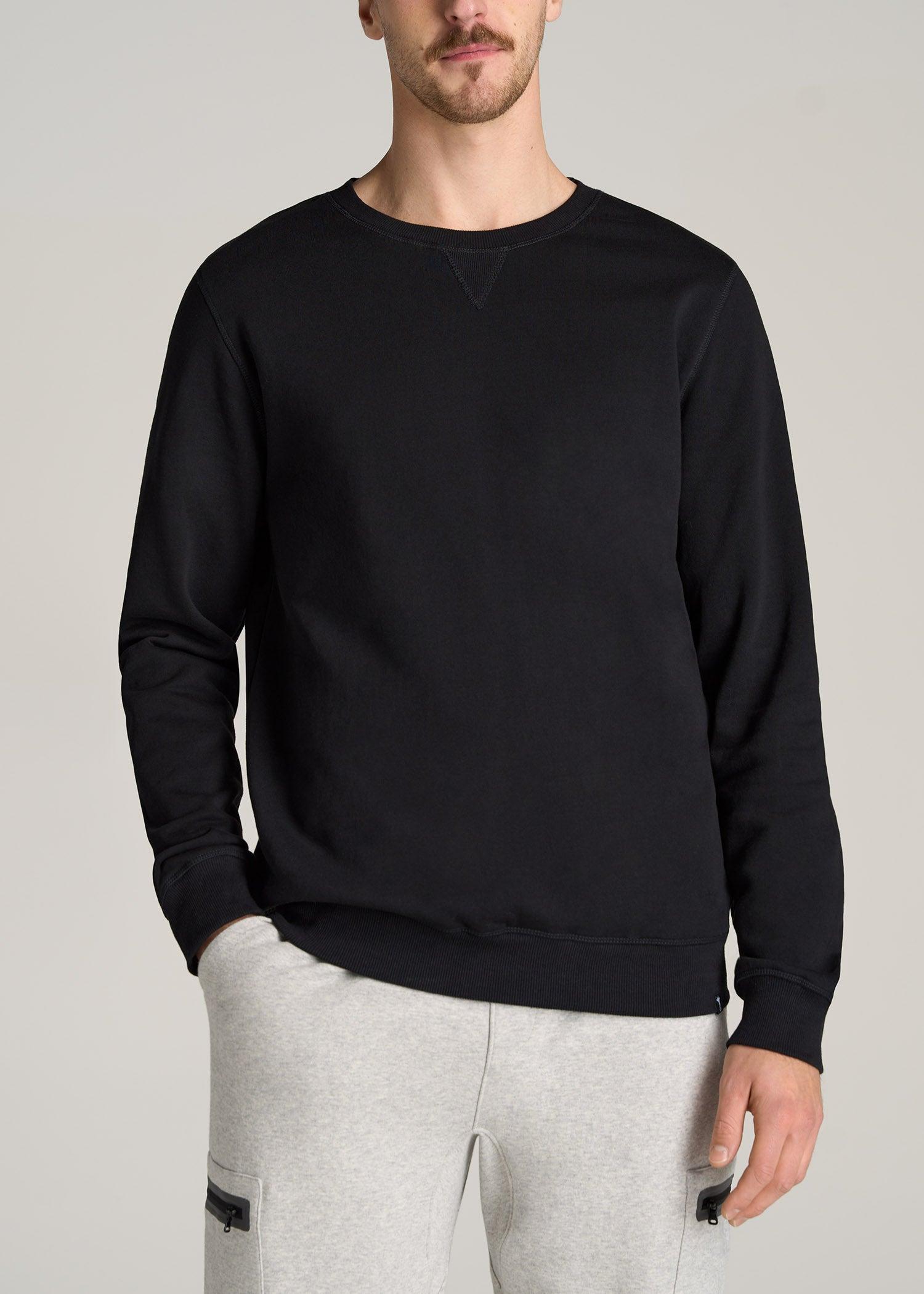 Wearever Fleece Crewneck Tall Men's Sweatshirt in Black Product Image