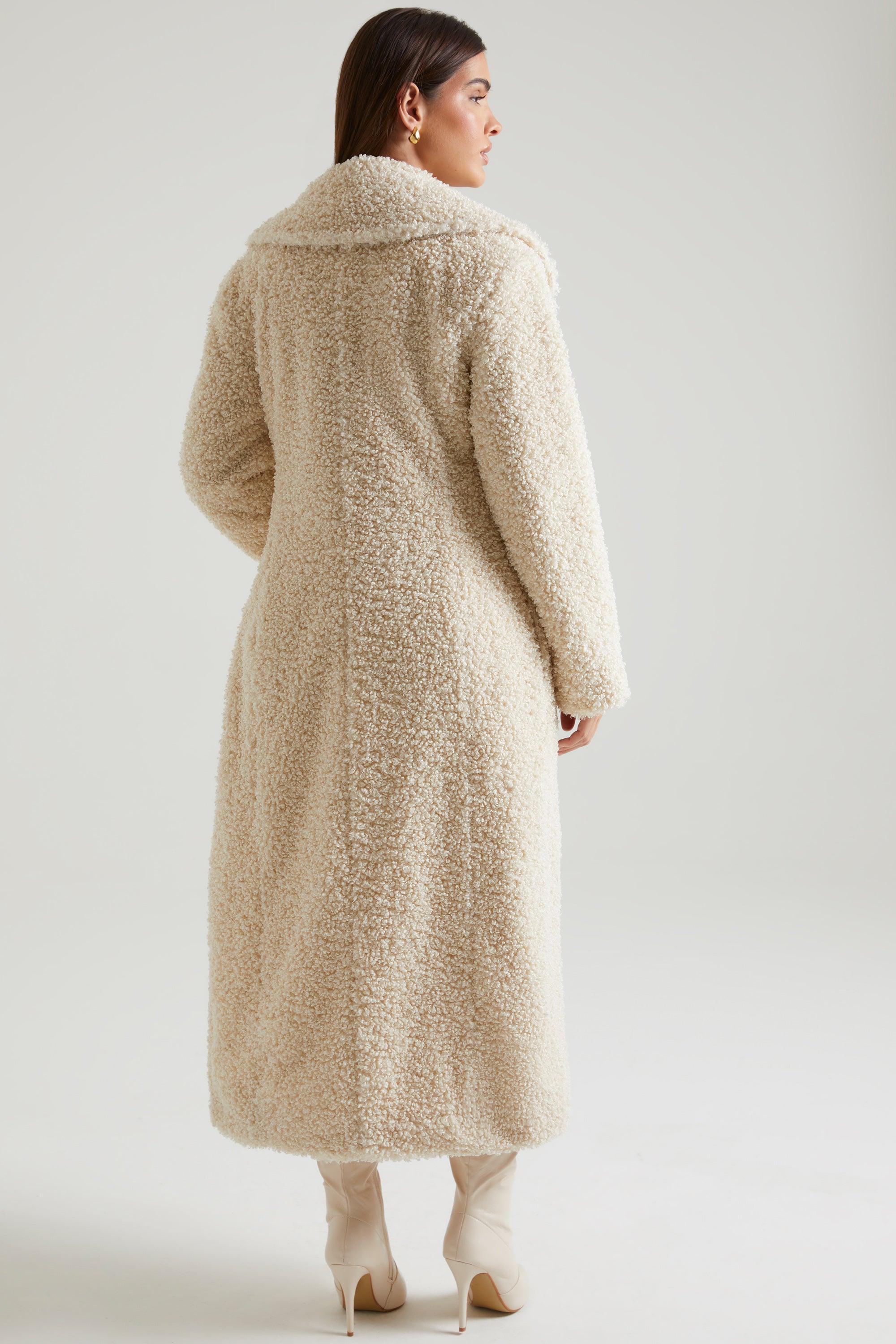 Long Shearling Coat in Cream Product Image