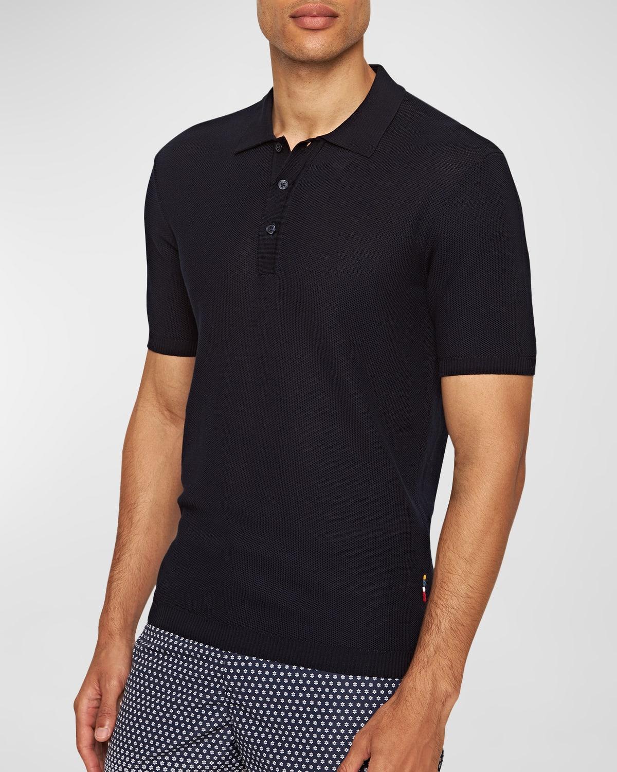 Mens Maranon Mercerized Waffle Stitch Polo Shirt Product Image