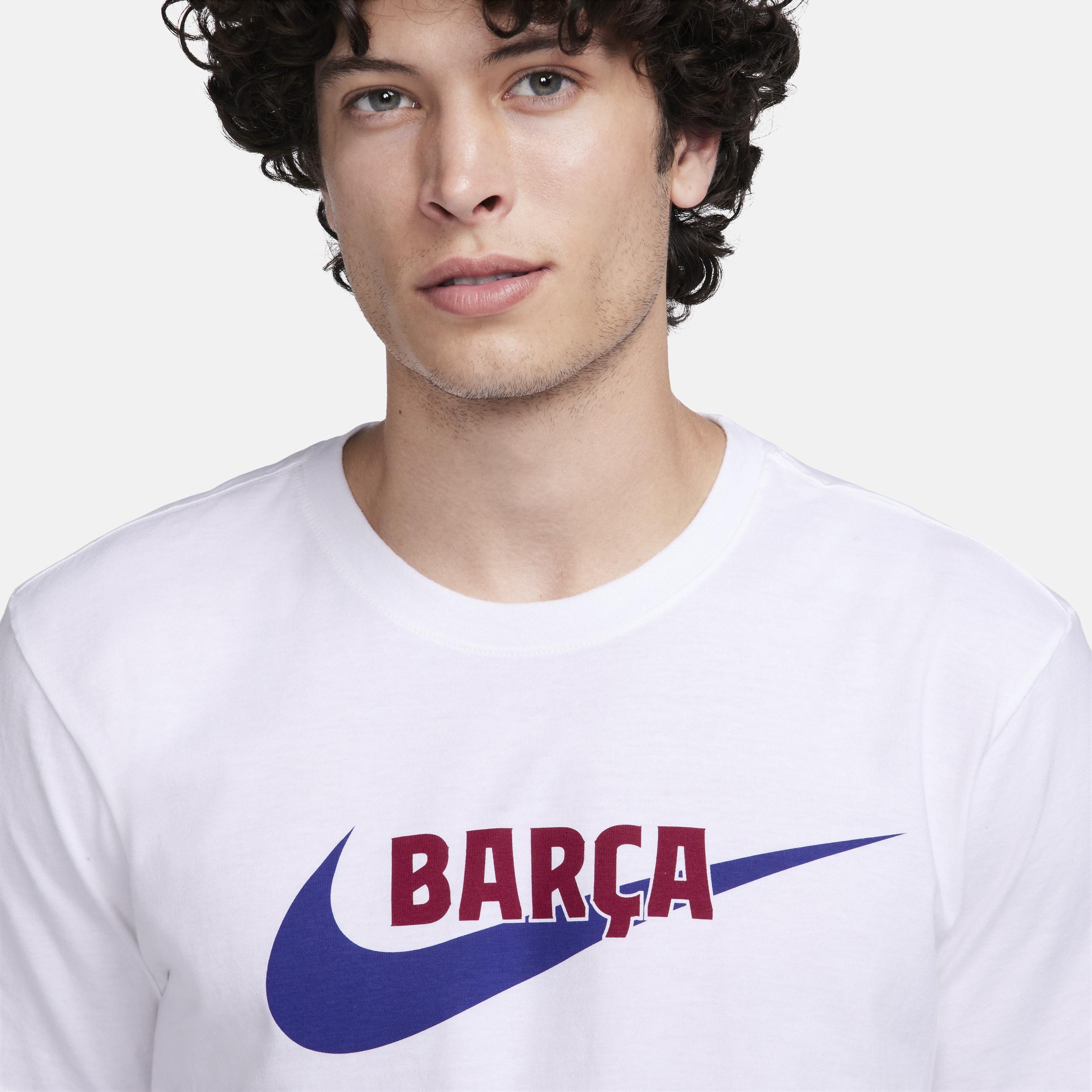 Mens Nike White Barcelona Swoosh T-Shirt Product Image