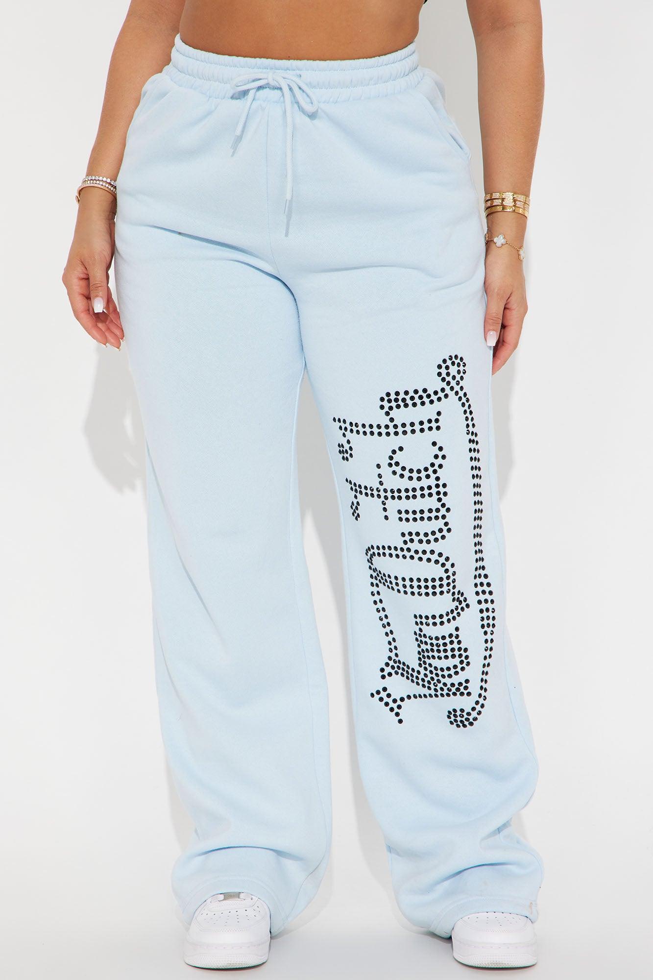 Von Dutch Classic Wide Leg Pant - Blue/Black Product Image