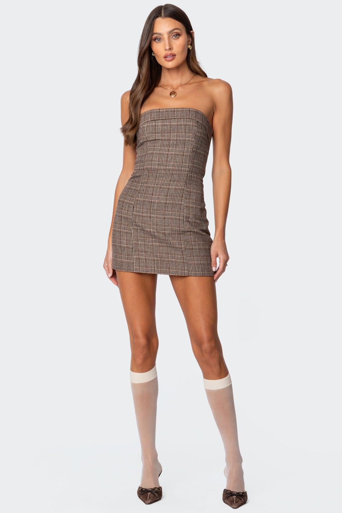 Boss Mode Plaid Mini Dress Product Image