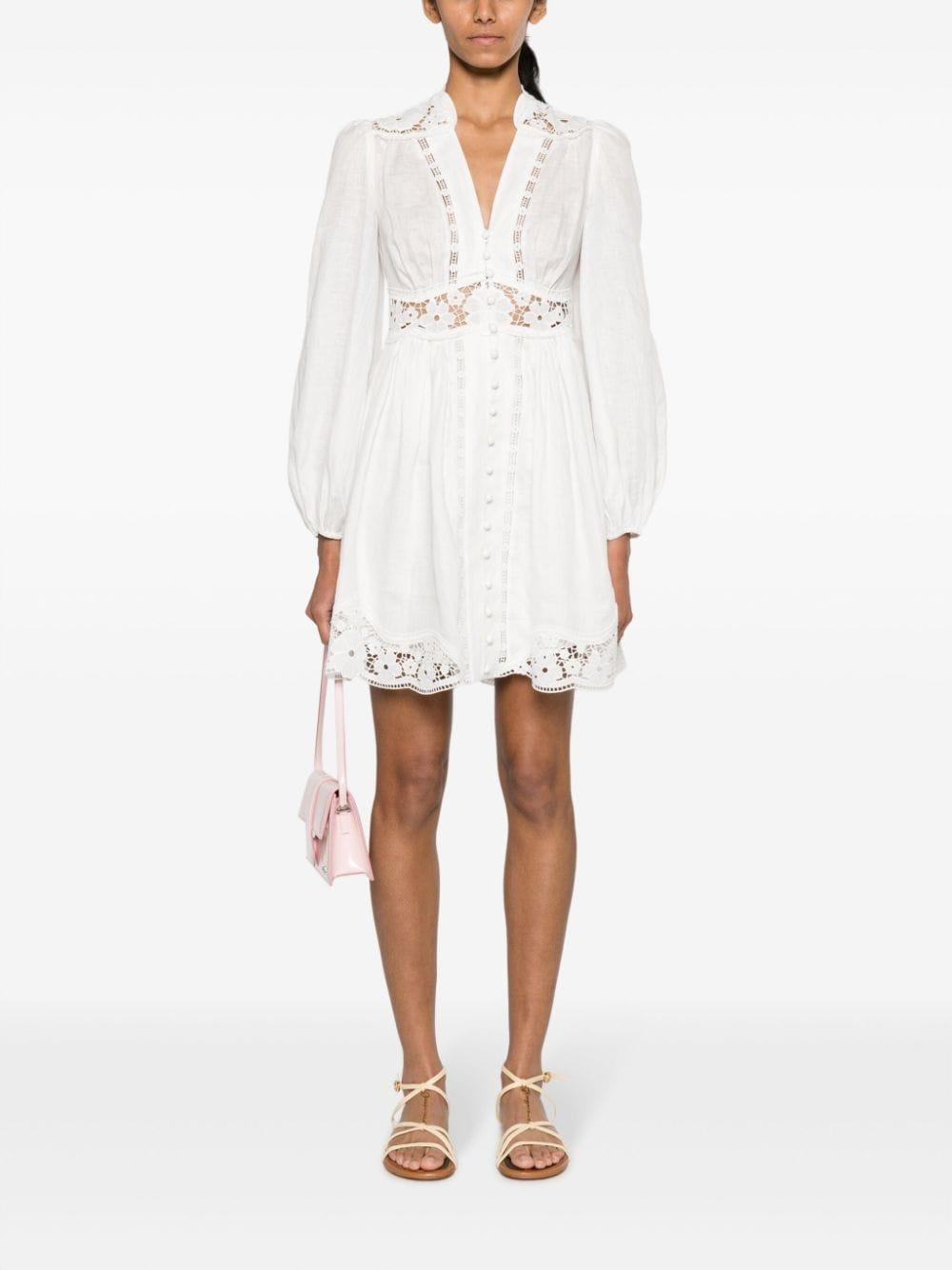 ZIMMERMANN Alight Floral-embroidered Ramie Shirt In Ivory Product Image