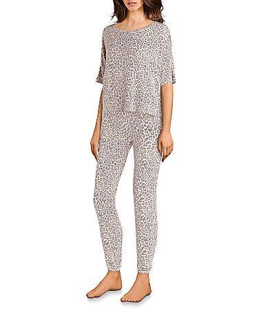 Honeydew Intimates Sun Lover Leopard Print French Terry Coordinating Pajama Set Product Image