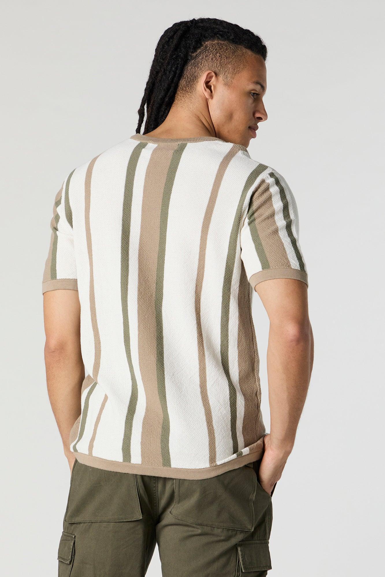 Striped Knit T-Shirt Male Product Image