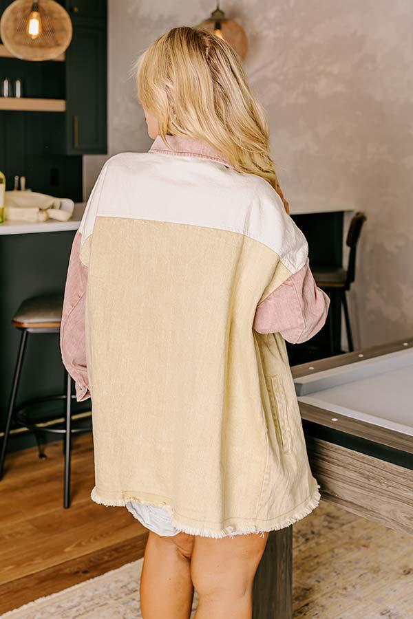 Plain And Simple Denim Jacket in Beige Curves Product Image