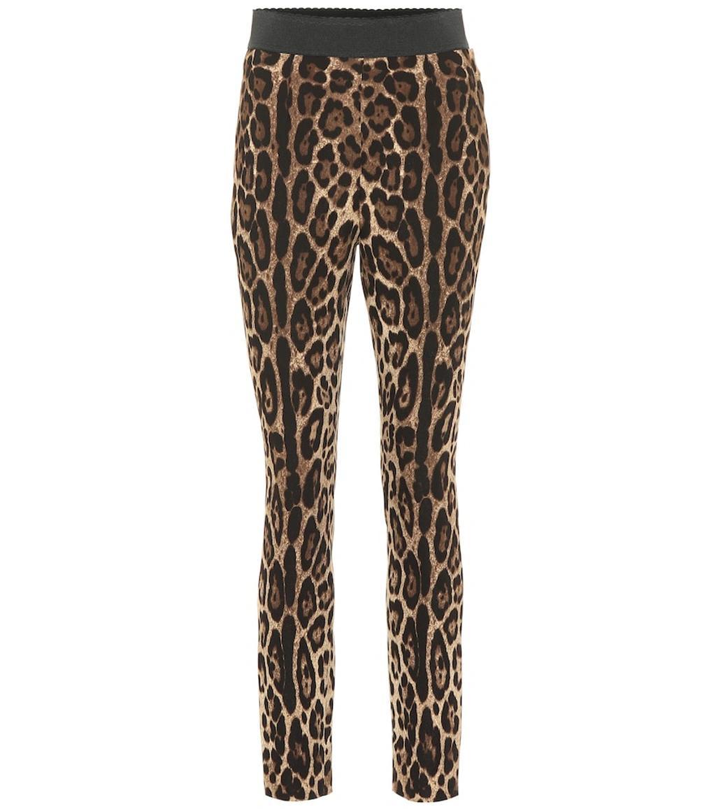 DOLCE & GABBANA Leggings In Charmeuse With Leopard Print In Leo New Product Image