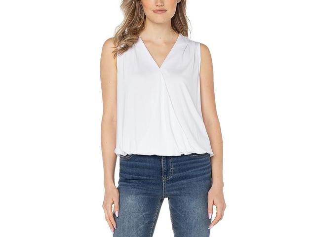 Liverpool Los Angeles Sleeveless V-Neck Drape Front Knit Top Women's Clothing Product Image