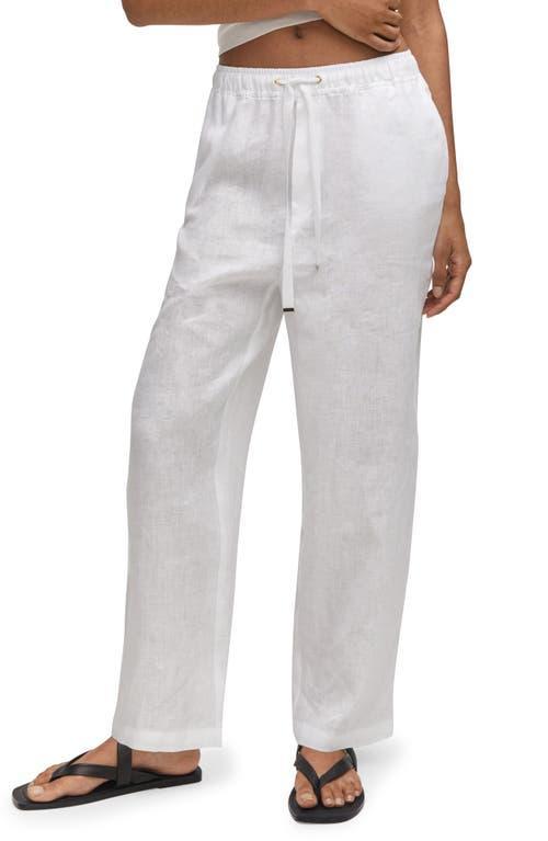 MANGO Tie Waist Linen Pants Product Image