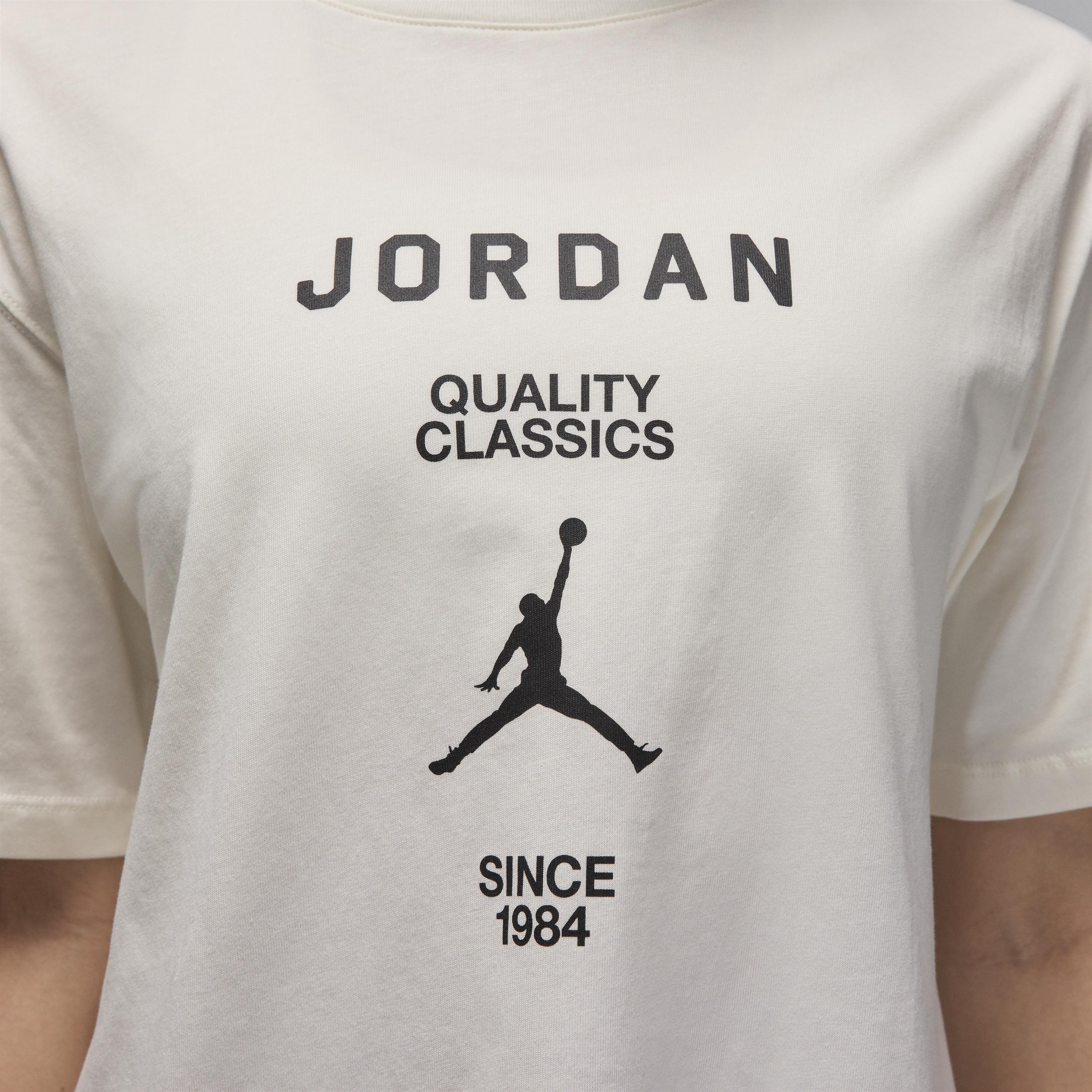 Jordan Womens Jordan Short Sleeve GF Graphic Jacquard T-Shirt - Womens Sail/Black Product Image