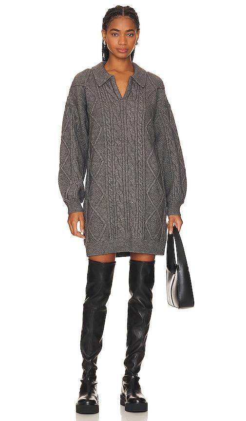 Steve Madden Debbie Sweater Dress in Grey. Size L, M. Product Image